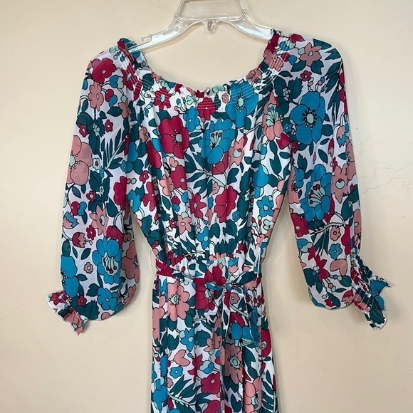 NEW Charles Henry Floral Off The Shoulder Chiffon Maxi Dress XS -Small - Picture 8 of 16